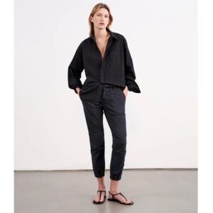 Nili Lotan | Women's Navy Blue Tie Waist Nolan Ankle Pants Drop Crotch Size 4